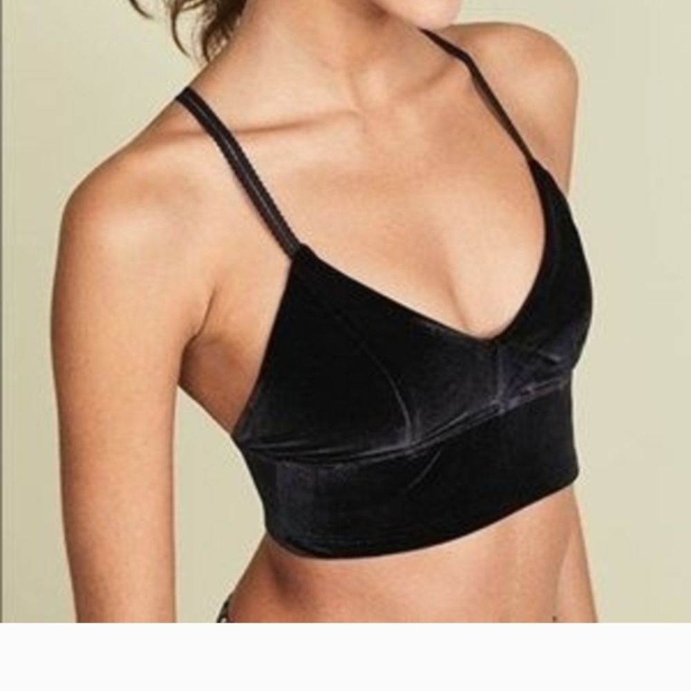 Elegant Black Velvet Bralette